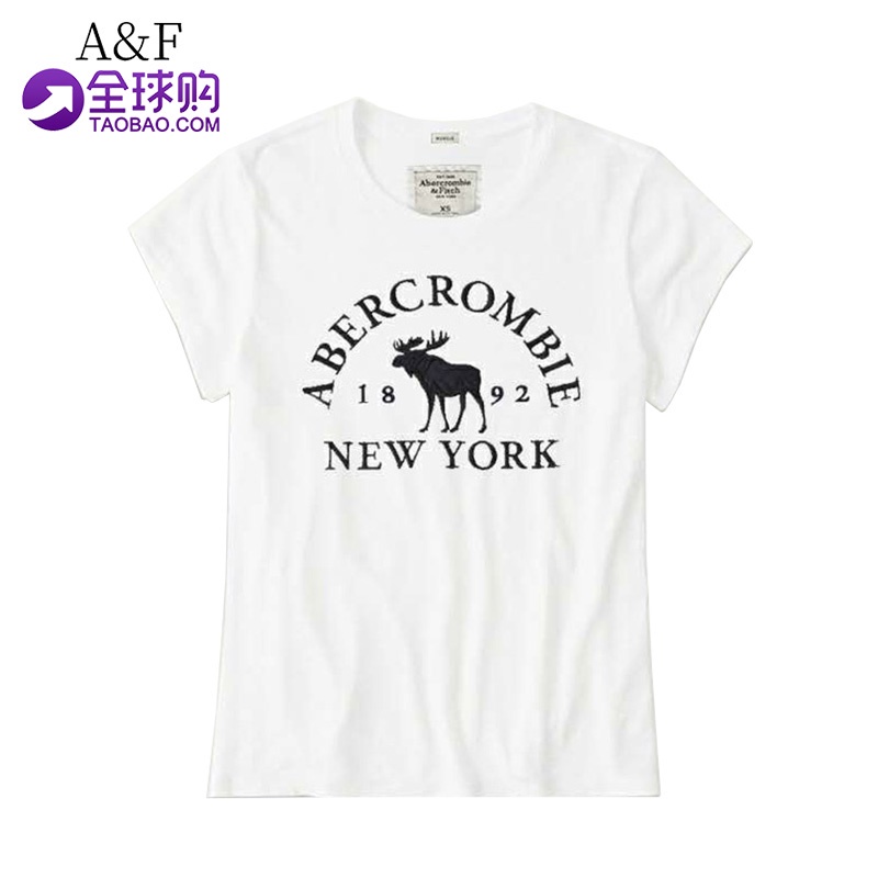 Áo Thun Tay Ngắn Cổ Tròn Chất Liệu Cotton In Họa Tiết Abercrombie Fitch Cho Nam Và Nữ