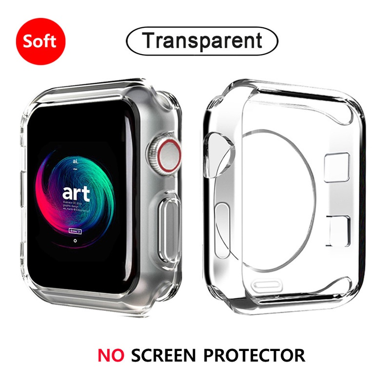 Ốp Lưng Trong SuốT + MiếNg DáN BảO Vệ MàN HìNh Cho ĐồNg Hồ Apple Watch Series 7 Se 65432 45MM 41MM 38MM 42MM 40MM 44MM