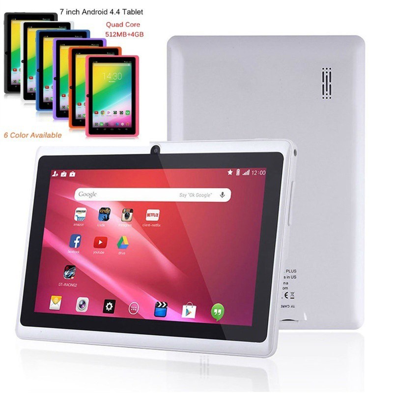 Máy tính bảng Q88 Quad Core Wifi Seven Inch USB 512m+4g HD cho trẻ em Android 4.4 Dual Camera
