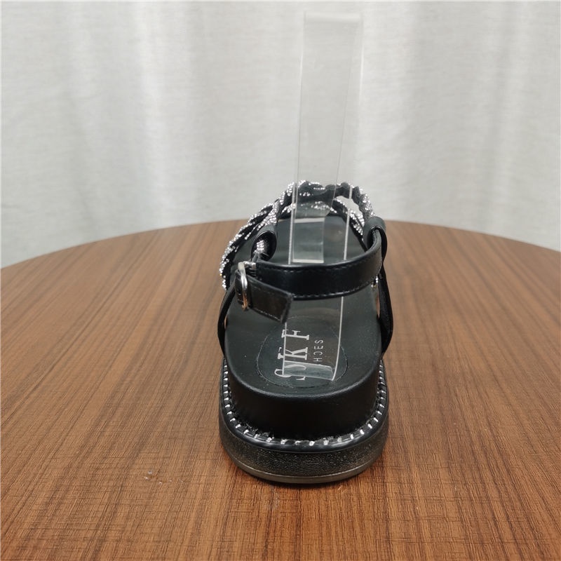 Giày Sandal Đế Mềm Dày Quai Đính Đá Thời Trang Mùa Hè 2022