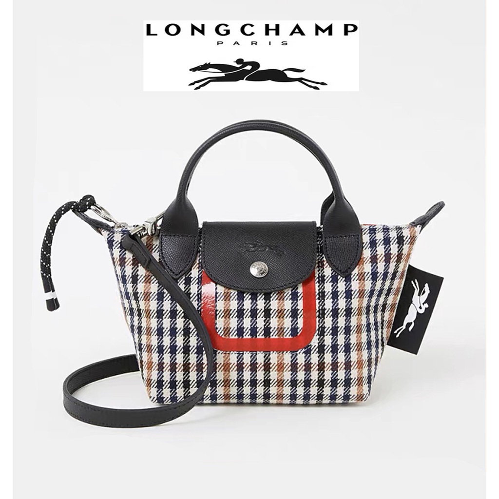 longchamp Le Pliage PieddePoule Tay Cầm Dài Trung Bình 2022]