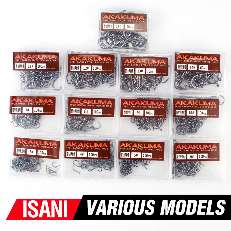 TOKUSHIMA Hộp 100 Lưỡi Câu Cá Bằng Thép Cacbon