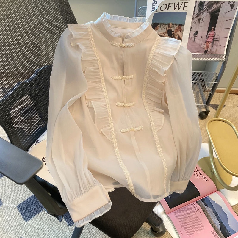 Áo Sơ Mi Phong Cách Trung Hoa Cổ Điển Thời Trang Mùa Xuân 2023 2023 Cho Nữ