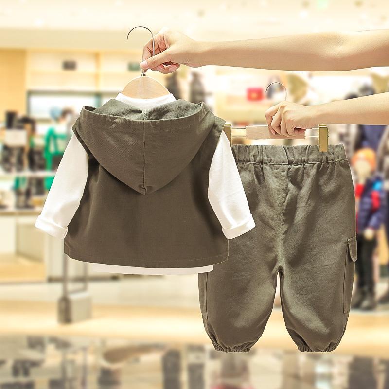 Bộ Đồ Vest Ba Món Phong Cách Hàn Quốc Thời Trang Xuân Thu Mới Cho Bé Trai