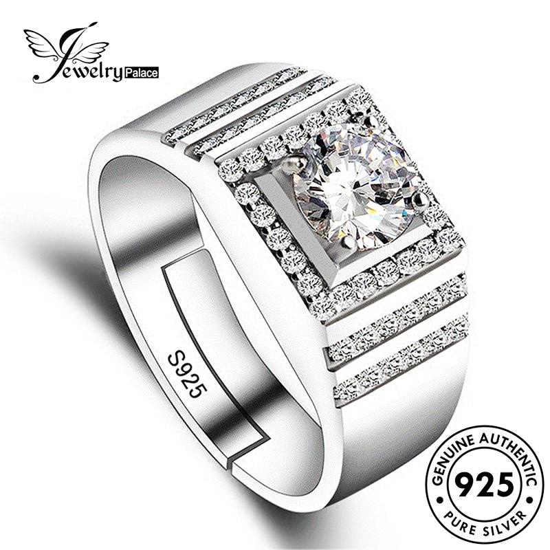 Jewellrypalace Nhẫn Đơn Giản Nam Moissanite Kim Cương Bạc 925 Nguyên Bản R1635