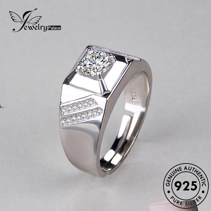 Jewellrypalace Vàng Cá Tính Nguyên Bản 925 Moissanite Kim Cương Nhẫn Bạc Nam R877