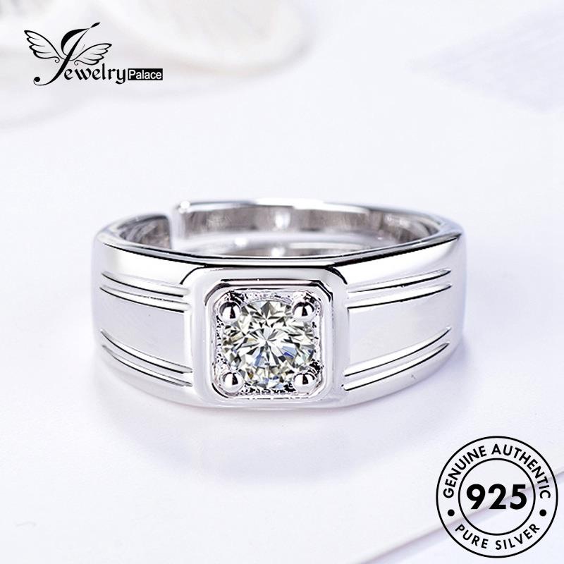 Jewellrypalace Vàng Nguyên Bản Moissanite Nam Nhẫn Bạc Kim Cương Thời Trang 925 R1568