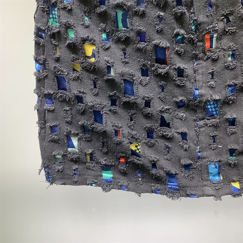 Chân Váy Denim Ngắn Lưng Cao Dáng Ôm Thiết Kế Rách Thời Trang Mùa Hè Cho Nữ