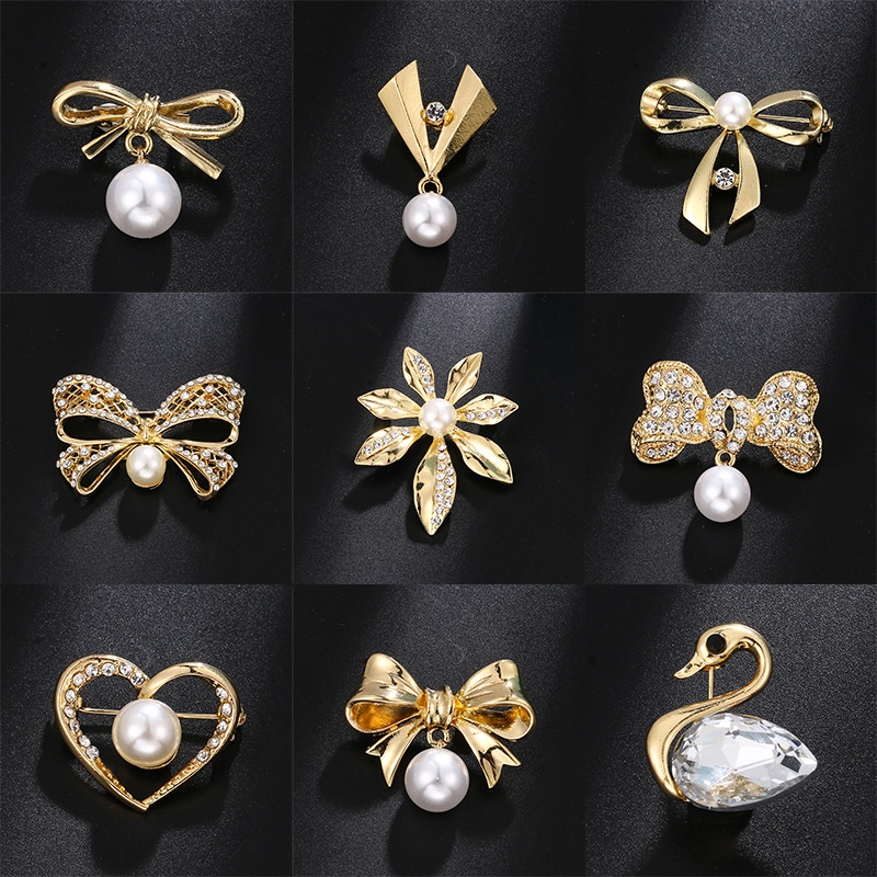 Trâm Cài Áo Hợp Kim Đính Ngọc Trai Chống Chói Thời Trang Cho Nữ