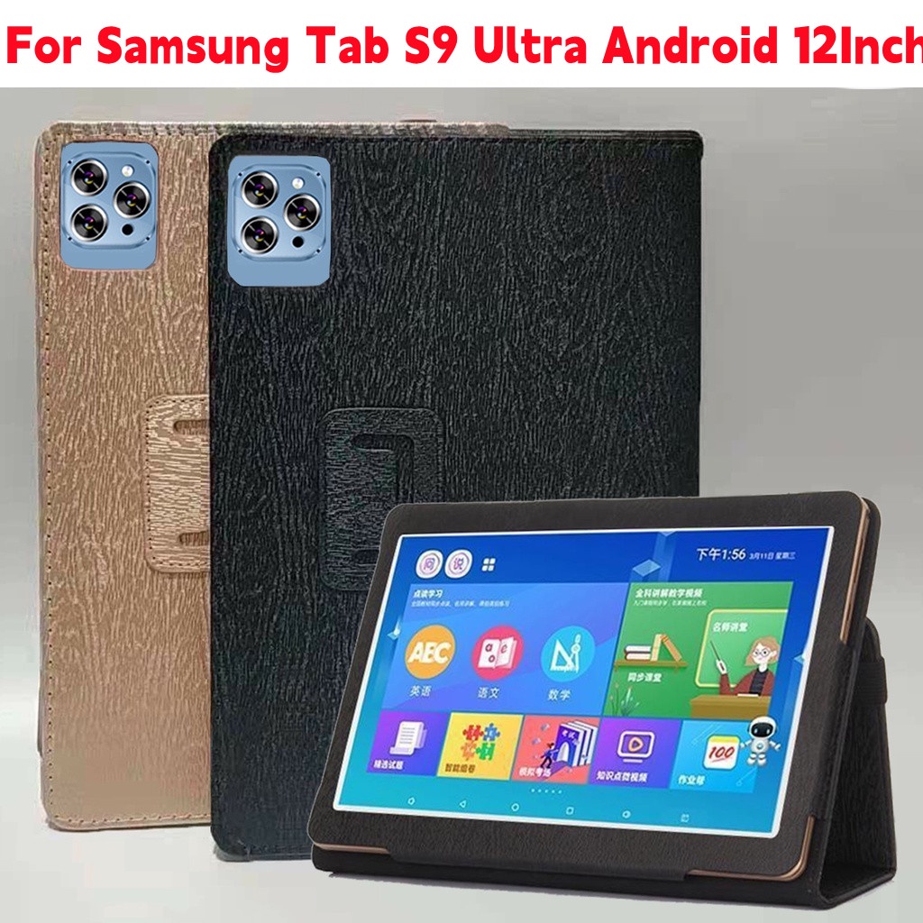 Bao Da PU Máy Tính Bảng Nắp Lật Kiêm Giá Đỡ Có Thể Gấp Gọn Cho Samsung Tab S9 Ultra Android 12Inch MXS 10.1inch Ốp