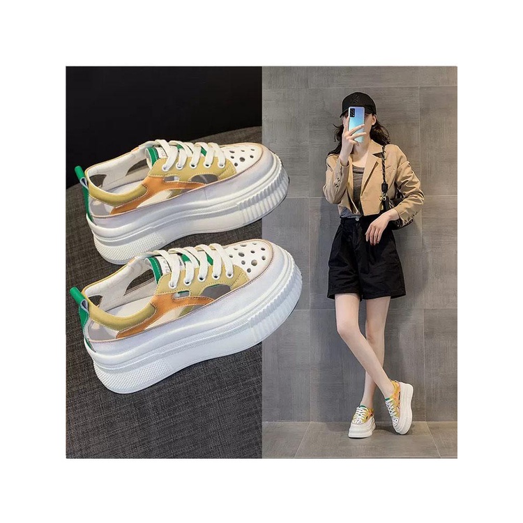 Giày Sandal Da Thật Đục Lỗ Bên Trong Thời Trang Mùa Hè 2023 Cho Nữ