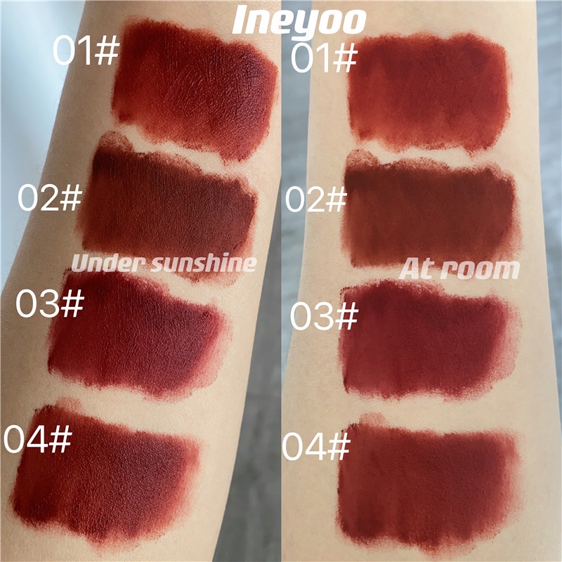Abpopa ineyoo® Son Kem Lì Mềm Mịn Lâu Trôi Không Thấm Nước Thiết Kế Vỏ Hình Viên Đá