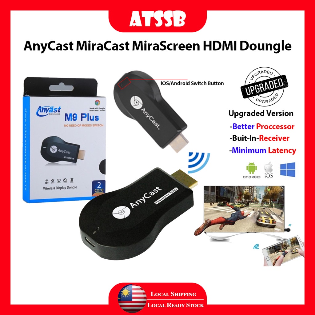 Thiết Bị Kết Nối Wifi Không Dây HDMI M9 Plus Cho Điện Thoại Thông Minh android Feiy