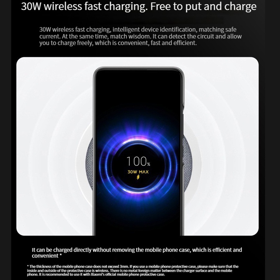 Đế Sạc Nhanh Không Dây Mini Type C 30W Kèm Quạt Làm Mát Cho Điện Thoại Xiaomi Redmi K60