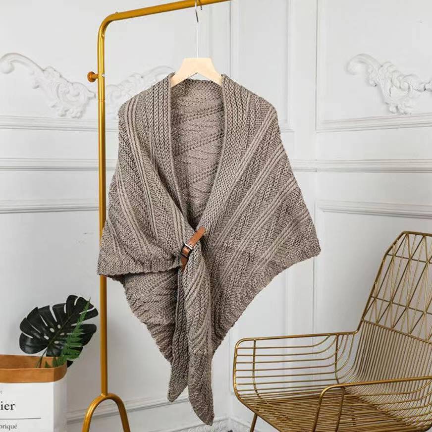 Nút Cài Khăn Choàng Cổ Bằng Len Hình Tam Giác Thời Trang Dễ Phối Đồ