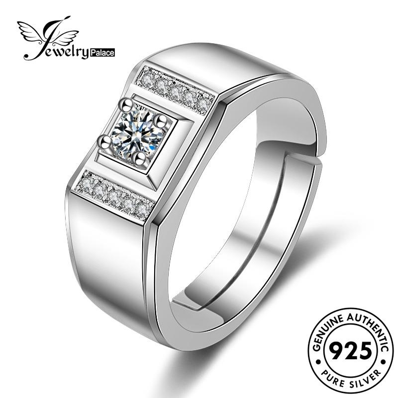 Jewellrypalace Diamond Original Bạc 925 Đơn Giản Nhẫn Nam Moissanite R1699