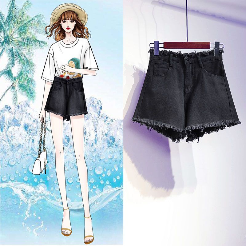 Quần Short Denim Mỏng Lưng Cao Dáng Rộng Phong Cách Hàn Quốc Thời Trang Xuân Hè Mới Cho Nữ