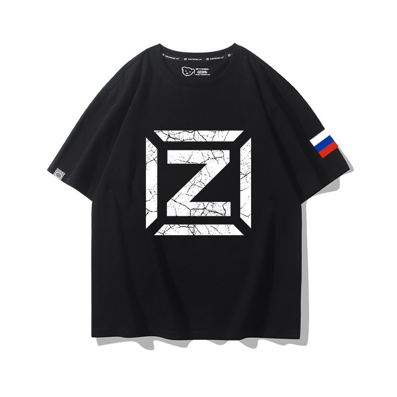 Áo Thun Cotton Tay Ngắn In Logo Xe Tăng Chiến Đấu Nga Z Phong Cách Dân Tộc Cho Nam Và Nữ V fan Past6.01