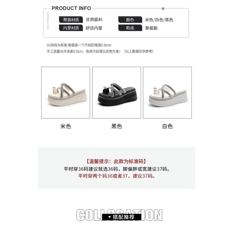 Dép Sandal Đi Biển Mùa Hè 2023 Đế Dày Đính Đá Phong Cách Mới Cho Nữ