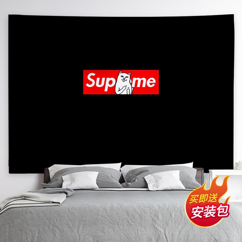 Thảm Treo Tường Trang Trí Phòng Khách / Ngủ / Khách Sạn In Chữ Supreme Phong Cách Bắc Âu