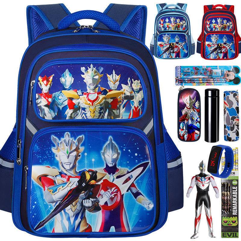 Cặp học sinh hoạt hình mẫu giáo. Zeta ultraman ba lô học sinh tiểu học nhẹ giảm gánh nặng lớp 1-3 thứ hai ba mẫu giáo 5-10 tuổi 8 trẻ em
