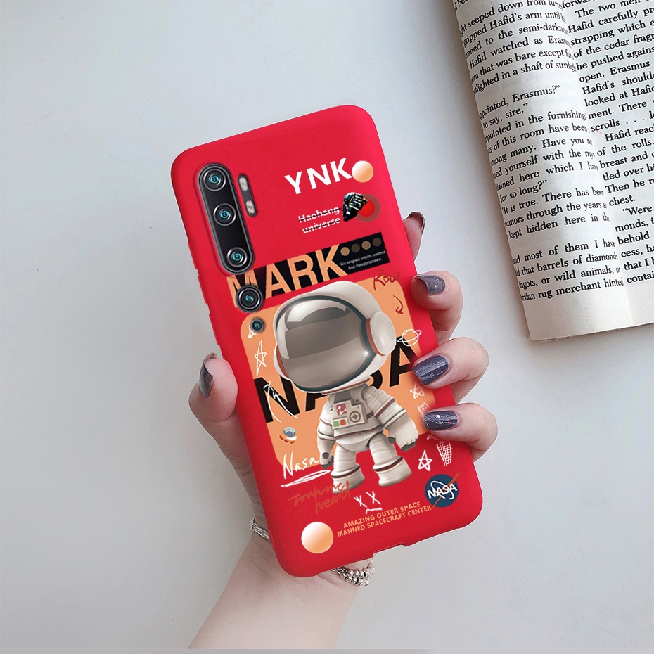 Ốp Điện Thoại Mềm Bo Viền Họa Tiết Đá Hoa Cương / Phi Hành Gia Màu Đen Cho Xiaomi  Note 10 Pro Mi CC9