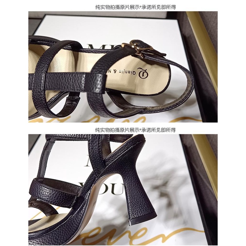 Sandal Cao Gót 9c Mùa Hè 2023 Phong Cách Mới Có Khóa Cài Sau Không Thấm Nước Cho Nữ
