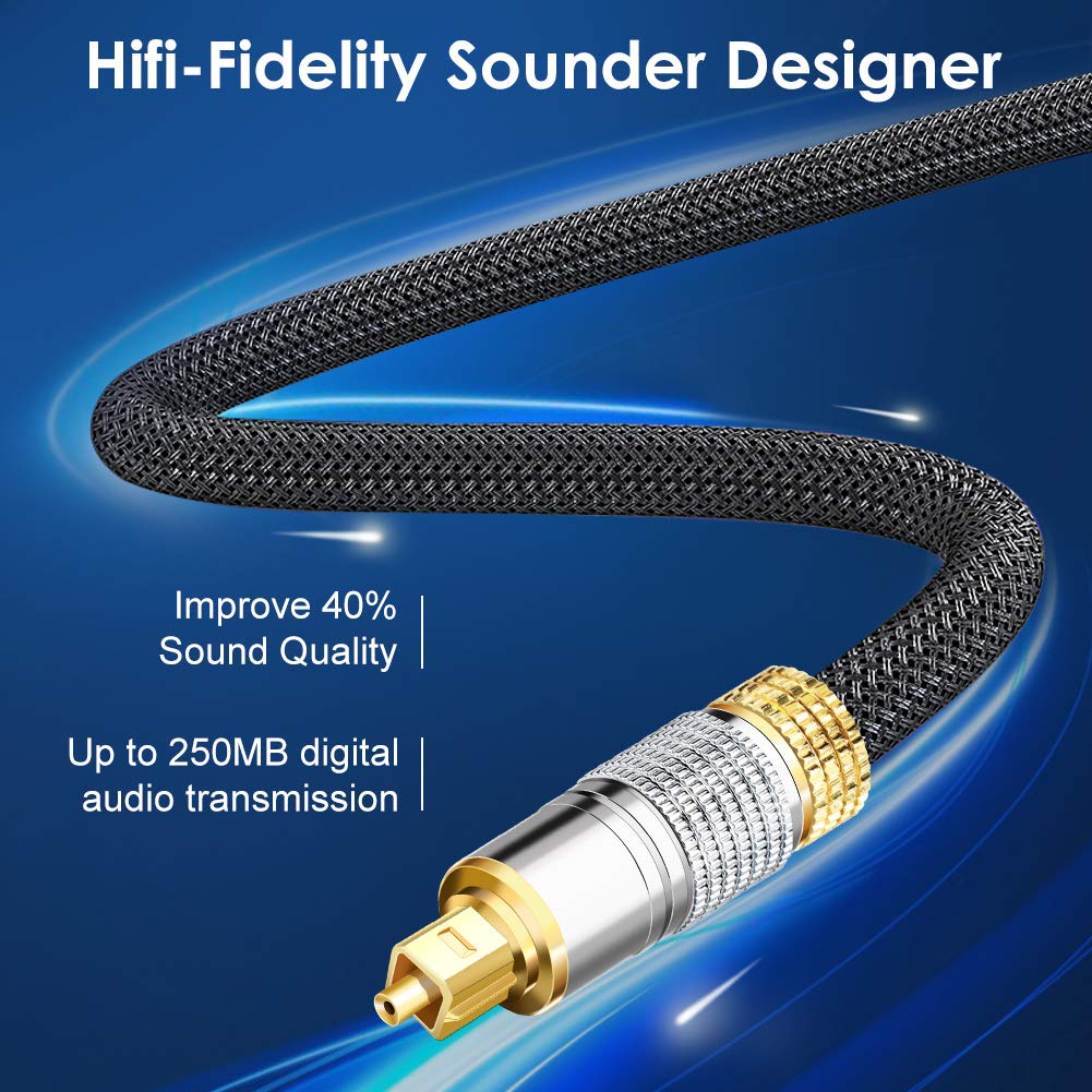 Dây Cáp Quang Âm Thanh Sợi Nylon Mạ Vàng 24K Toslink Coaxial