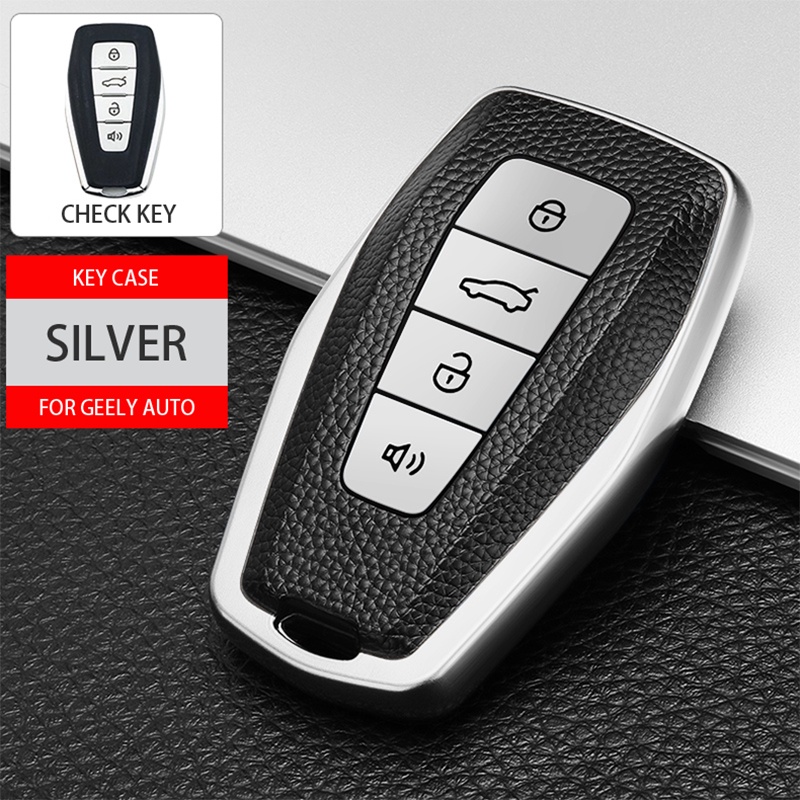 Bao Da TPU + Da Đựng Chìa Khóa Điều Khiển Từ Xa Cho Xe Hơi Geely Emgrand X7 EX7 Coolray 2019-2020