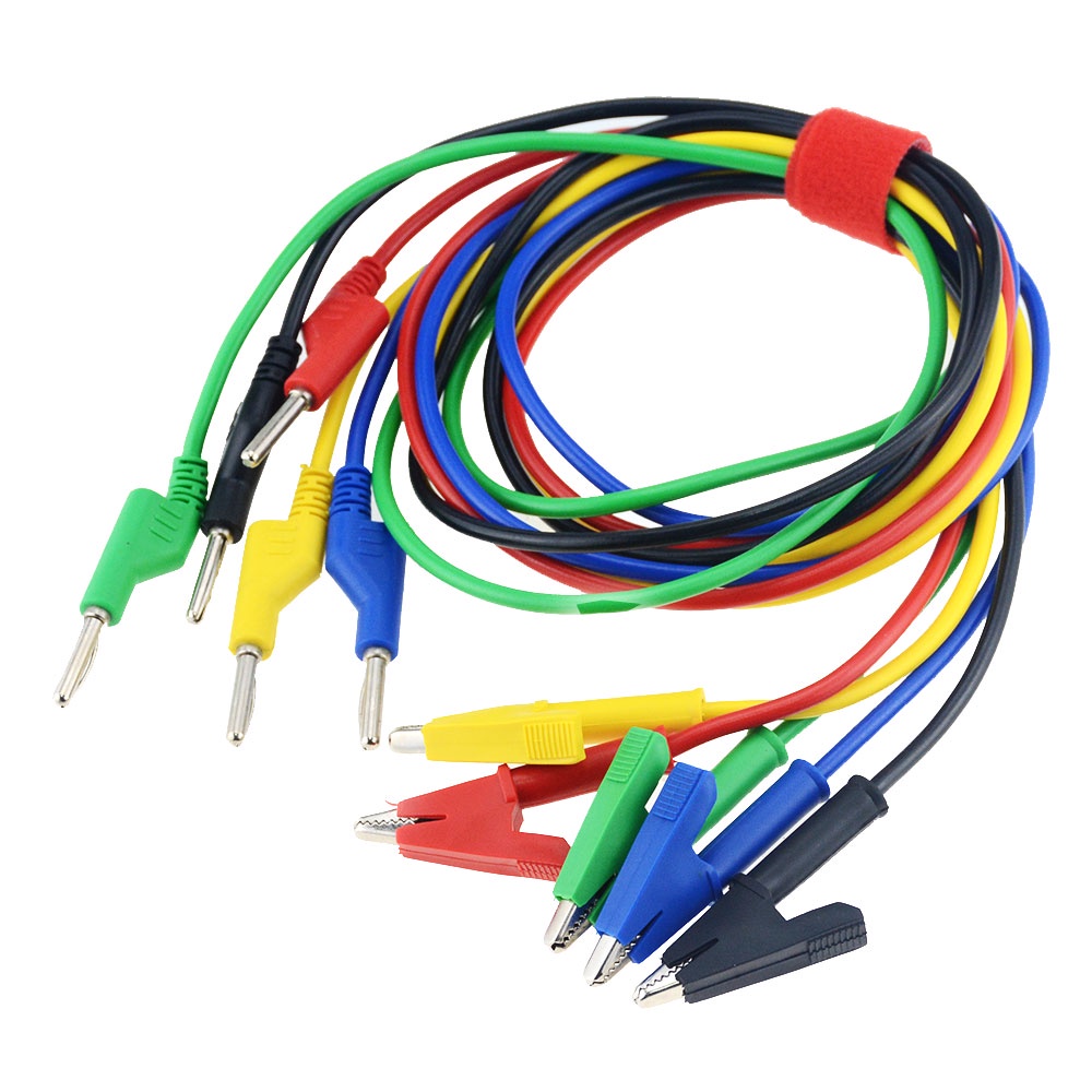 1 Máy Tính 1M 4MM Chuối Cắm Kẹp Cá Sấu Cáp Dòng Dây Cáp 2 Đầu A-B Kẹp Dòng Cao Thử Nghiệm Áp Suất
