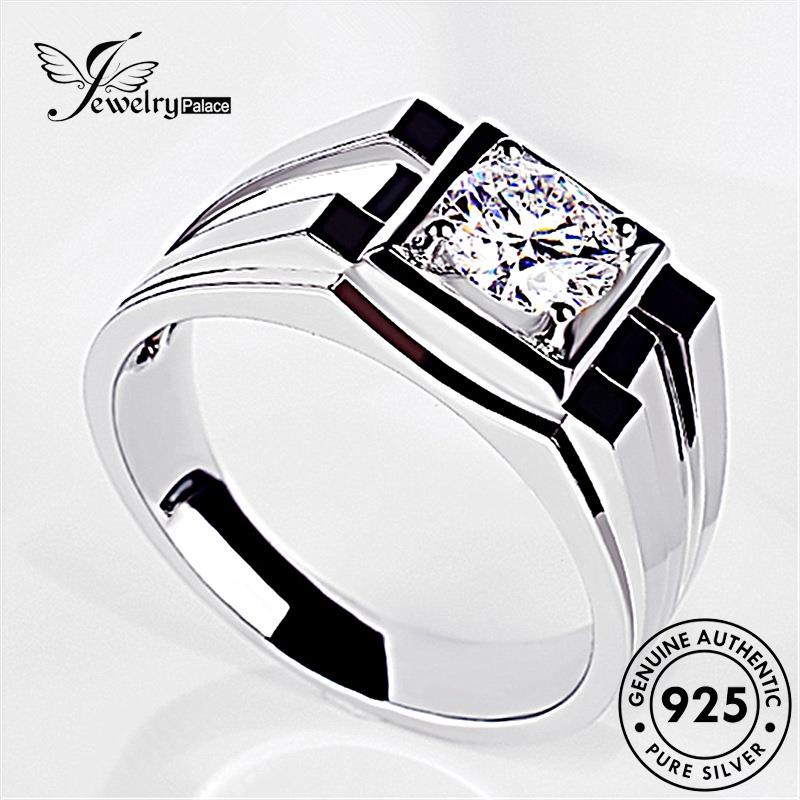 Jewellrypalace Cổ Điển Moissanite 925 Nhẫn Nam Nguyên Bản Kim Cương Bạc R24