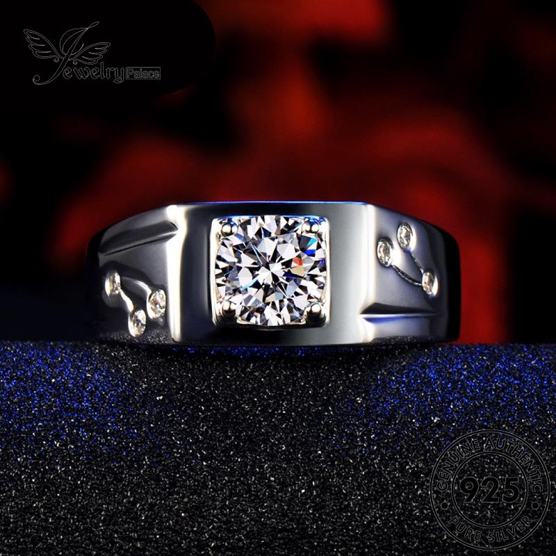 Jewellrypalace 925 Moissanite Nam Nhẫn Kim Cương Ban Đầu Độc Đoán Bạc R1124