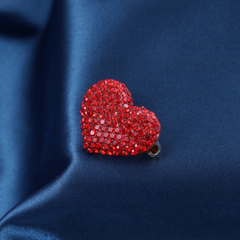 Ghim Cài Áo Hình Trái Tim Đính Đá Nhân Tạo Thời Trang