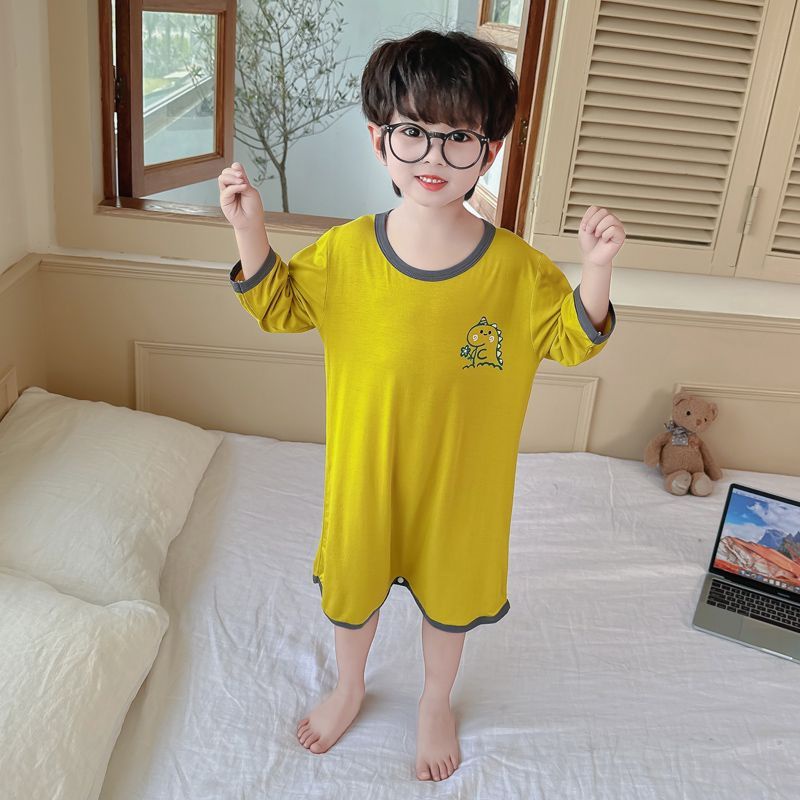 Đầm Ngủ Lụa Mỏng Một Mảnh Phong Cách Mùa Hè Chất Lượng Cao Phong Cách Mới Cho Bé Trai Và Bé Gái