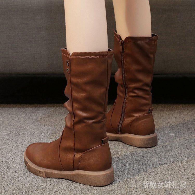 Giày Bốt Martin Cổ Thấp Đế Bằng Dễ Phối Đồ Thời Trang Xuân Thu Phong Cách Hàn Quốc Cho Nữ Size 35-42