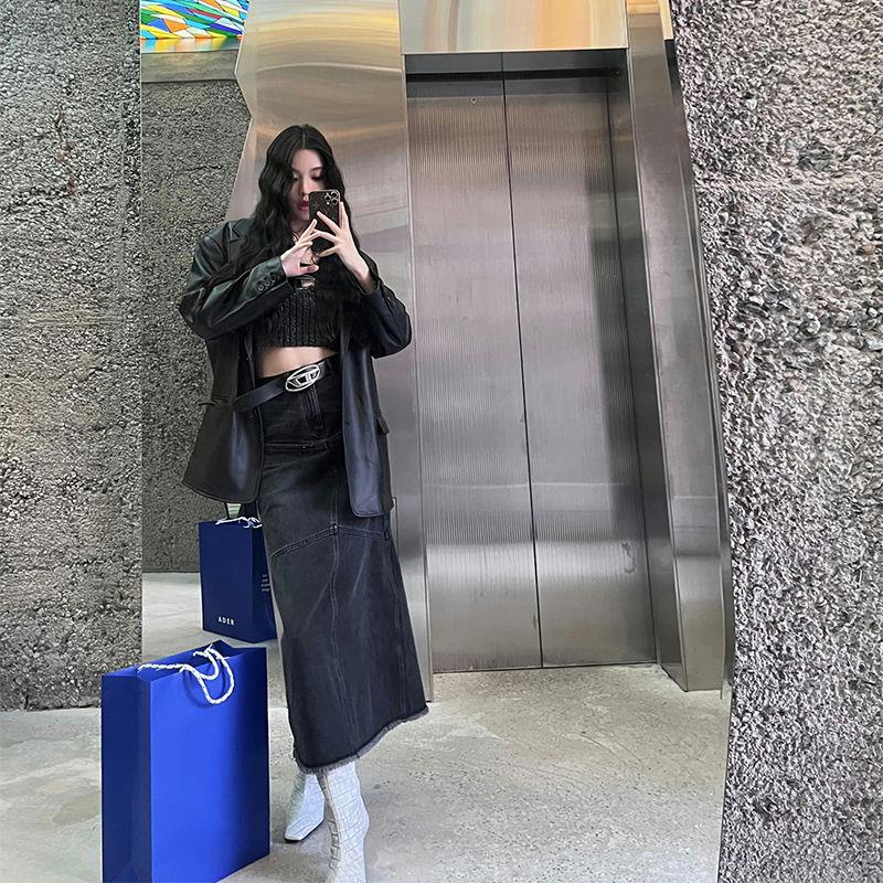 Bốt Cao Gót Mũi Vuông Họa Tiết Da Cá Sấu Phong Cách Âu Mỹ Mẫu Mới 2023