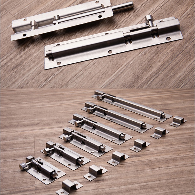 Bộ 1 Chốt Khóa Cửa Dạng Trượt Bằng Thép Không Gỉ 2 / 3 / 4 / 5 / 6 / 8 Inch Kèm Ốc Vít