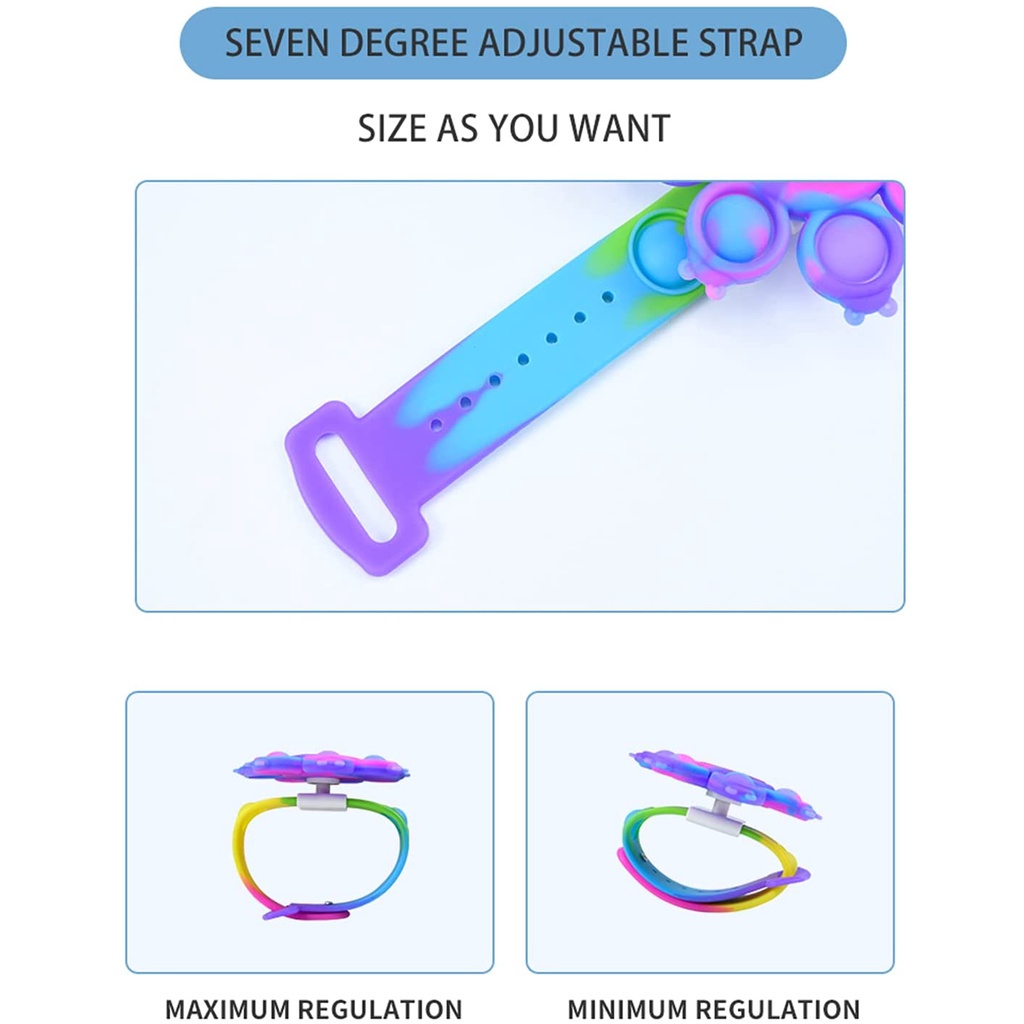 Vòng Tay Đồ Chơi Spinner BằNg Silicone Có ĐèN Led GiúP GiảM Stress Cho Trẻ Em / NgườI LớN