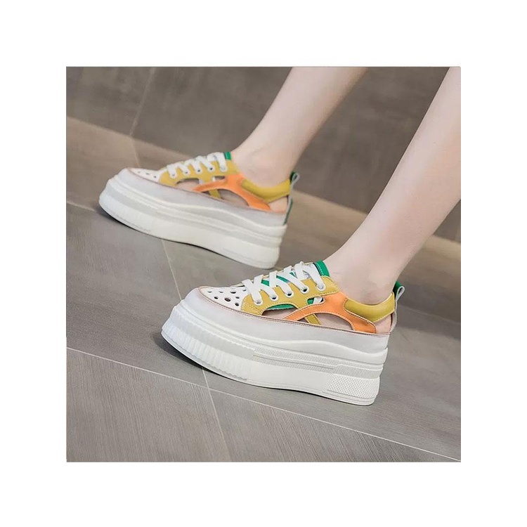 Giày Sandal Da Thật Đục Lỗ Bên Trong Thời Trang Mùa Hè 2023 Cho Nữ