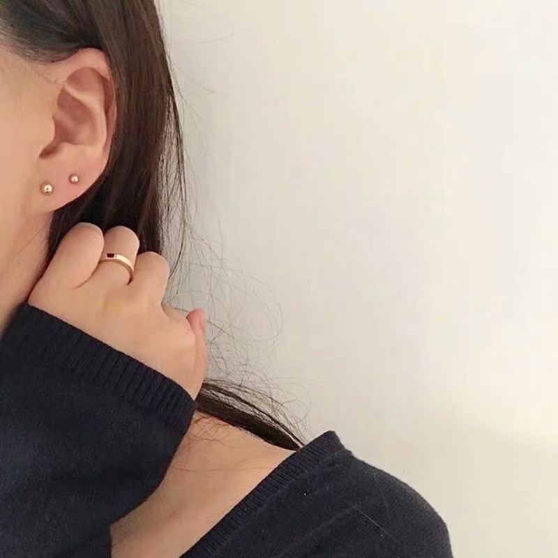 Bông Tai Mạ Bạc 925 Thiết Kế Đơn Giản Ngọt Ngào Thời Trang Theo Phong Cách Hàn Quốc