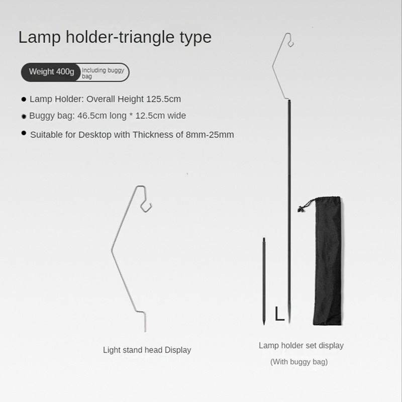Giá Đỡ Đèn Cắm Trại Bằng Hợp Kim Nhôm Tùy Chỉnh Kèm Móc Treo Tiện Dụng Mang Theo Du