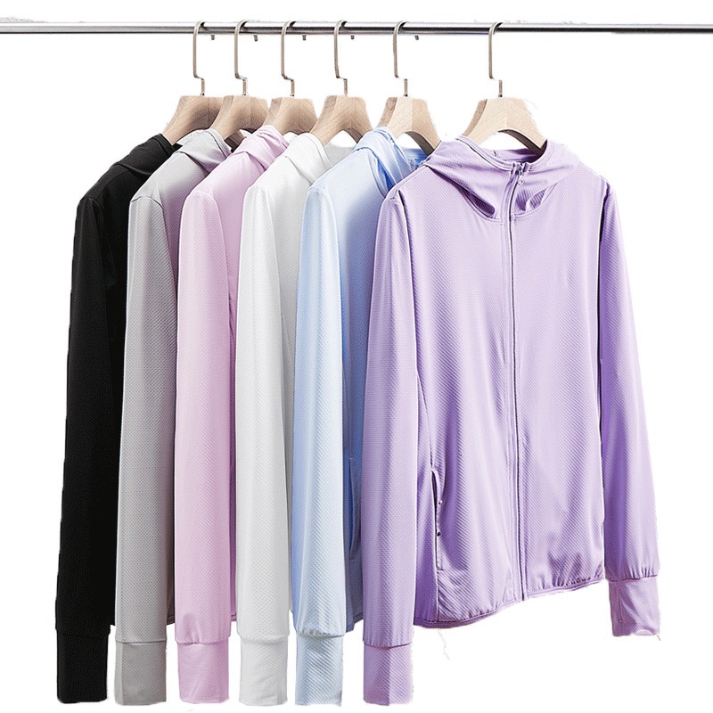 áo choàng chống nắng nữ Áo Khoác Chống Nắng Ykk UPF50 + Bằng Lụa Lạnh Dệt Kim Tay Dài Có Khóa Kéo Thời Trang Mùa Hè Dành Cho Quần áo chống nắng áo khoác hoodie mỏng nữ thoáng khí tạo cảm giác mát mẻ Chống tia cực tím
