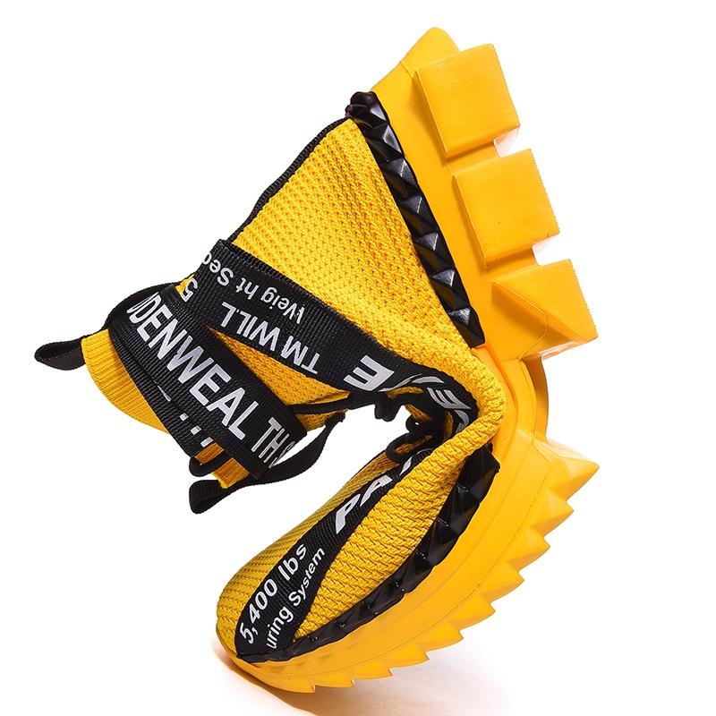 Giày Thể Thao Cổ Cao Phối Lưới Siêu Nhẹ Thoáng Khí Chống Trượt Thời Trang Cho Nam