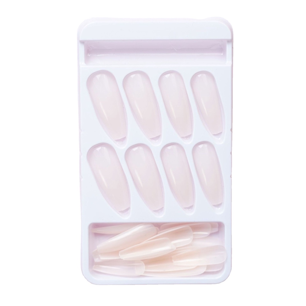Bộ 24 Miếng Dán Móng Tay Giả Màu Trắng Dáng Dài Cs-57