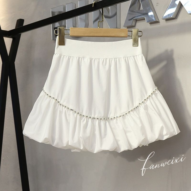 Chân Váy Chữ a Lưng Cao Đính Hạt Kim Cương Phong Cách Công Nghiệp Mùa Hè Mới 2022