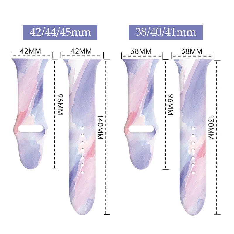 Dây Đeo Silicon In Họa Tiết Thời Trang Cho Đồng Hồ Thông Minh 44mm 40mm 38 / 42mm 45mm 41mm 49mm Ultra 8 7 6 SE 5 4 3