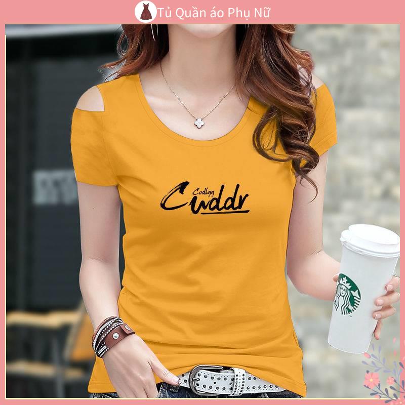 O S Mi N L A M Qu C Quy N Áo Thun Cotton Tay Ngắn Dáng Ôm Hở Vai Phong Cách Hàn Quốc Thời Trang Mùa Hè Mới Dành Cho Bạn Nữ