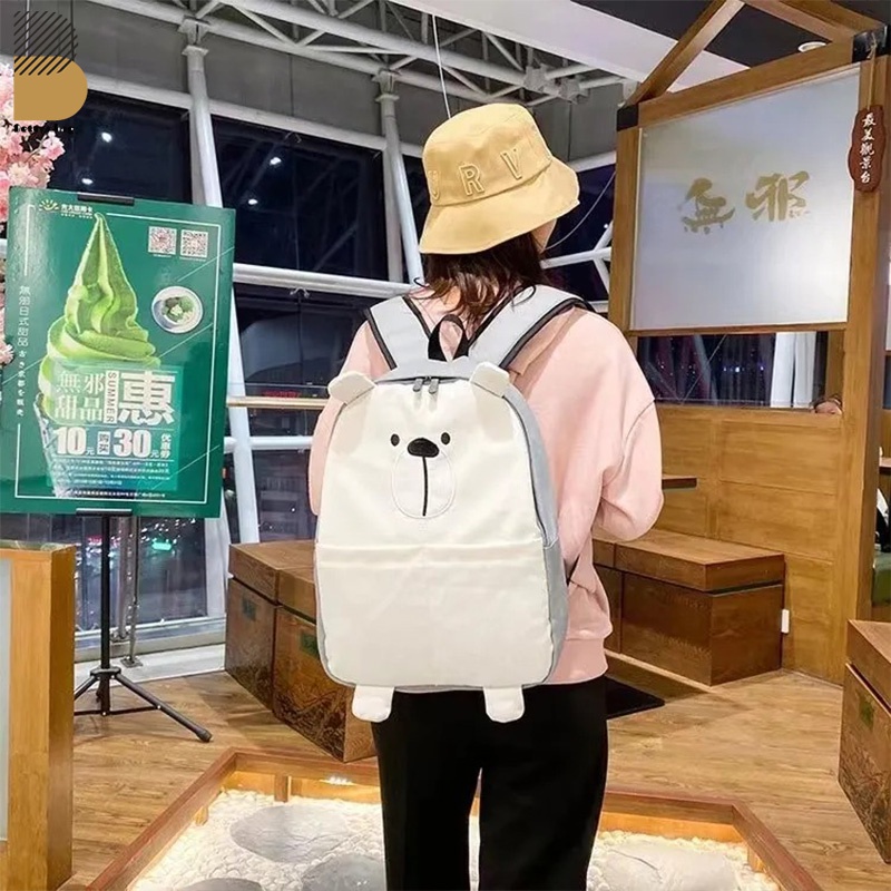 Balo hình thú siêu đáng yêu Ba Lô Đi Học Vải canvas Mềm In Họa Tiết Hoạt Hình Dễ Thương Phong Cách Nhật Bản Cho Nữ