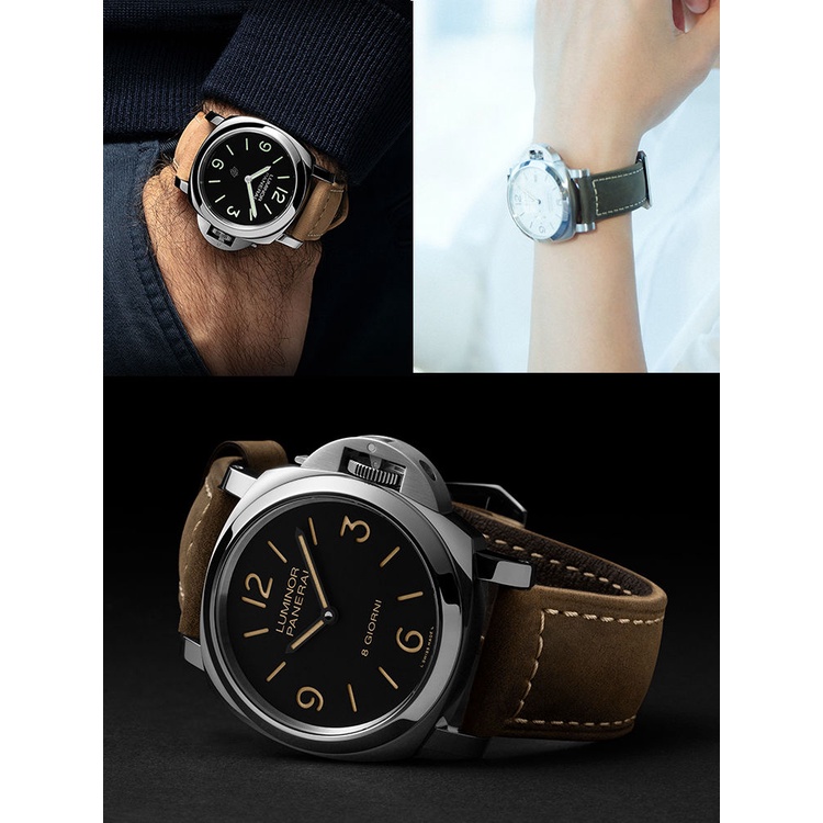 Dây Đồng Hồ Đeo Tay Chất Liệu Da Ngựa Phong Cách Retro Dành Cho Panerai Tissot Meidu Seiko Disseci