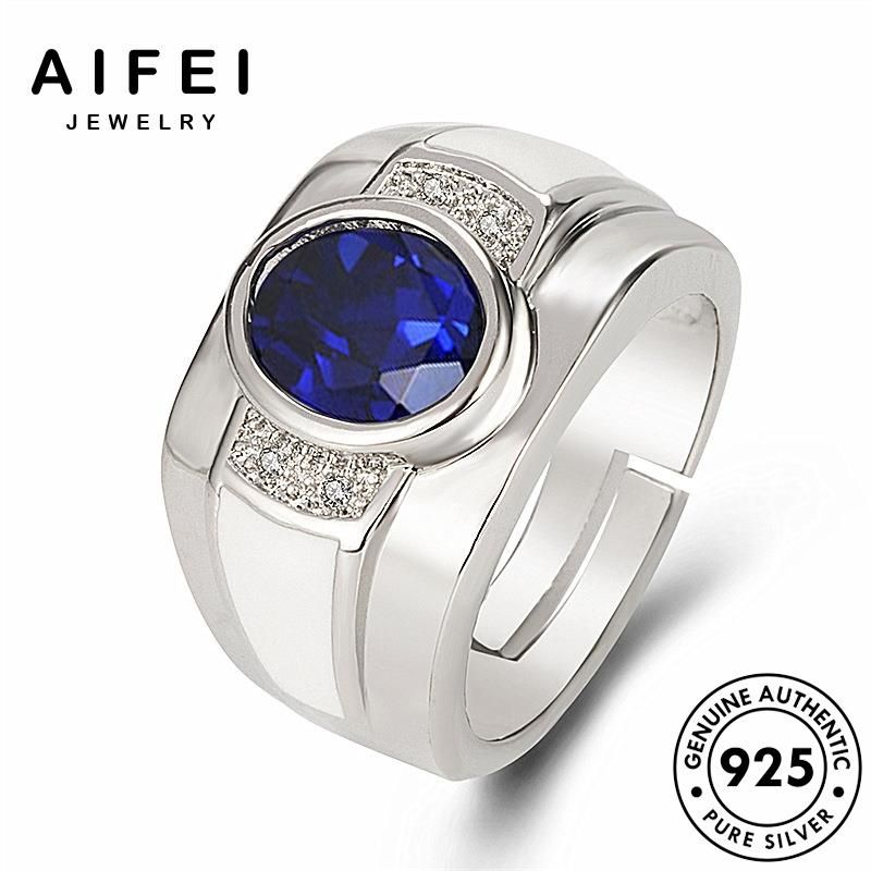 AIFEI JEWELRY bản giản thật trang kiện nam bảo bạc thời phụ quốc 925 ngọc đơn hàn nguyên sức nhẫn lục M088